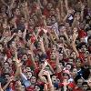 Passionate Crowd during a soccer game.